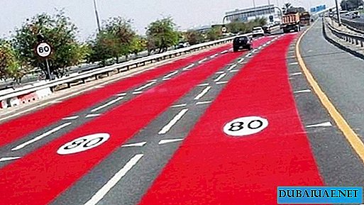 Some sections of Dubai's roads turn red