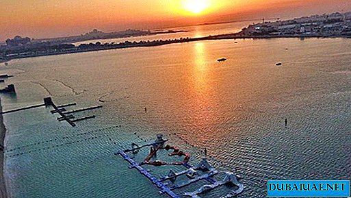 The first inflatable water park opened in Abu Dhabi