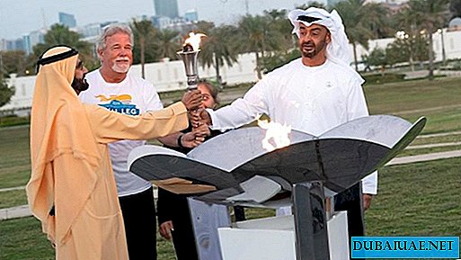 Abu Dhabi lighted fire of Special Olympics